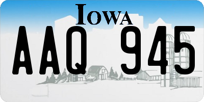 IA license plate AAQ945