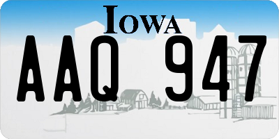 IA license plate AAQ947