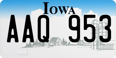 IA license plate AAQ953