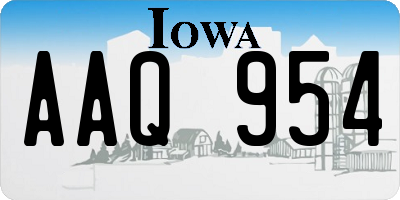 IA license plate AAQ954
