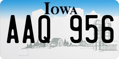 IA license plate AAQ956