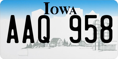 IA license plate AAQ958