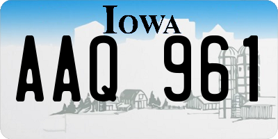 IA license plate AAQ961