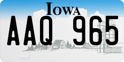 IA license plate AAQ965