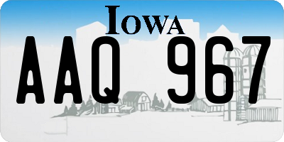 IA license plate AAQ967