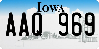 IA license plate AAQ969