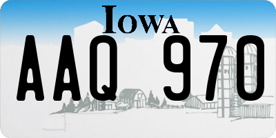 IA license plate AAQ970