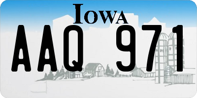 IA license plate AAQ971