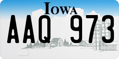 IA license plate AAQ973
