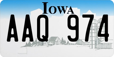 IA license plate AAQ974