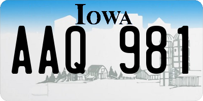 IA license plate AAQ981