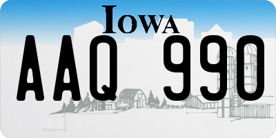 IA license plate AAQ990