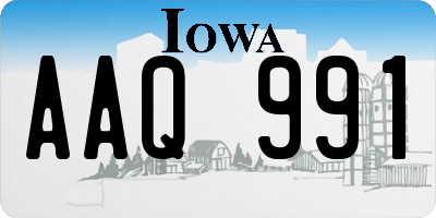 IA license plate AAQ991