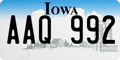 IA license plate AAQ992