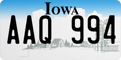 IA license plate AAQ994