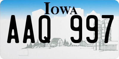 IA license plate AAQ997