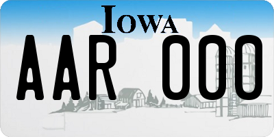 IA license plate AAR000