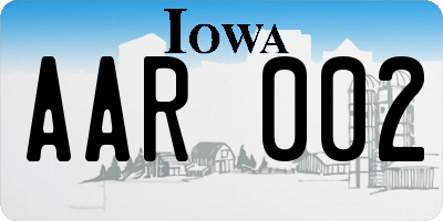 IA license plate AAR002