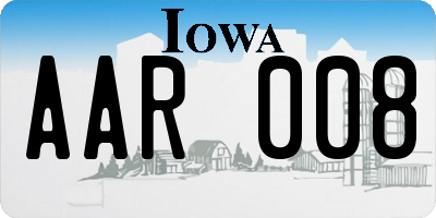 IA license plate AAR008