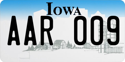IA license plate AAR009