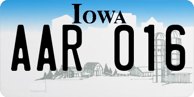 IA license plate AAR016