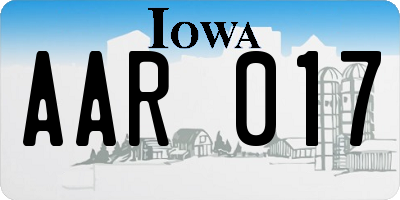 IA license plate AAR017