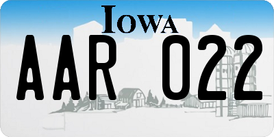 IA license plate AAR022