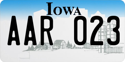 IA license plate AAR023