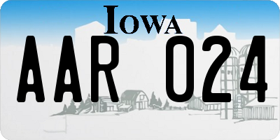 IA license plate AAR024