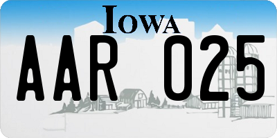 IA license plate AAR025