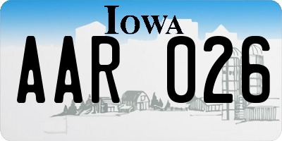 IA license plate AAR026