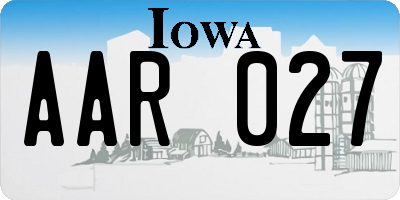 IA license plate AAR027
