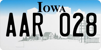 IA license plate AAR028