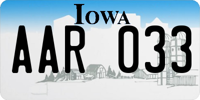 IA license plate AAR033