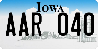 IA license plate AAR040