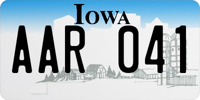 IA license plate AAR041