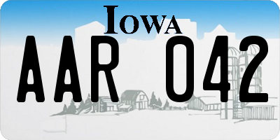 IA license plate AAR042