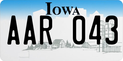 IA license plate AAR043