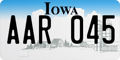 IA license plate AAR045