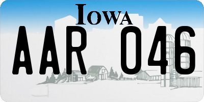 IA license plate AAR046