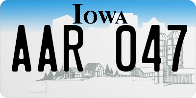 IA license plate AAR047