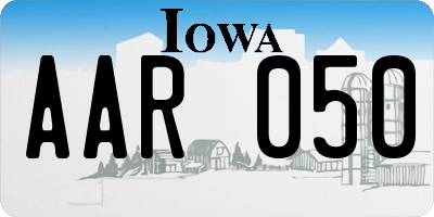 IA license plate AAR050