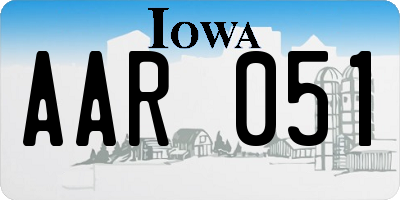 IA license plate AAR051
