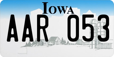 IA license plate AAR053