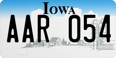 IA license plate AAR054