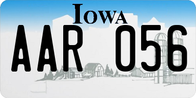 IA license plate AAR056