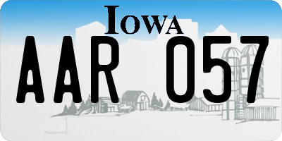 IA license plate AAR057