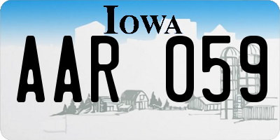 IA license plate AAR059