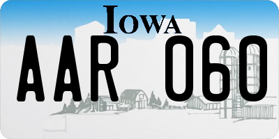 IA license plate AAR060