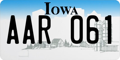 IA license plate AAR061